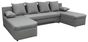 Univerzálna rozkladacia rohová sedacia súprava s úložným priestorom vo tvare U ALMEIDA sivá