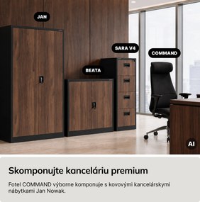 Kreslo kancelárske čalúnené riaditeľské čierne: COMMAND