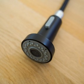 Gamma Solid, stojanková drezová batéria s elastickou výlevkou, čierna matná, GMA-BSL-BK