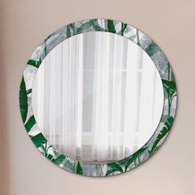 Okrúhle ozdobné zrkadlo Tropické listy fi 90 cm