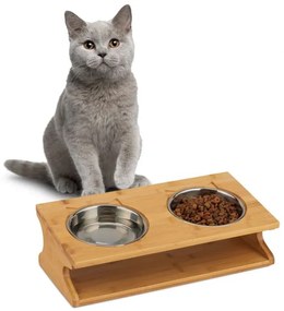 Dvojitá miska na kŕmenie pre mačky a malé psy, RD28860