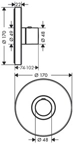 Axor ShowerSelect - Termostat HighFlow pod omietku, chróm 36721000