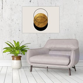 Obraz - Abstrakcia zlatá a biela N⁰2 (70x50 cm)