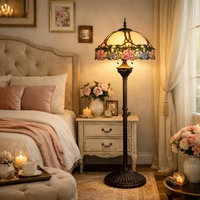 Luxusná vitrážová lampa Tiffany stojaca ROMANTIC 50*165