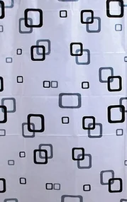 Aqualine Aqualine, Sprchový záves 180x180cm, vinyl, biela/modrá/čierna, ZV010