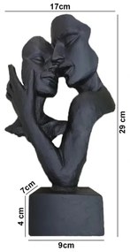 Stolová dekorácia 29x9x17 cm živica/čierna