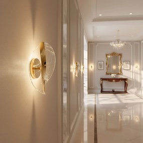 Toolight Toolight, LED nástenné svietidlo, 7W, 4000K, 1000lm, G128-W, zlatá lesklá, OSW-02602