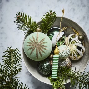 House Doctor Sklenené vianočné ozdoby Mint – set 4 ks