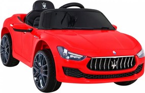 Ramiz Elektrické autíčko Maserati Ghibli na akumulátor červené + diaľkové ovládanie + pomalý štart + EVA + MP3 USB + LED