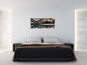 Obraz jazera v horách (120x50 cm)