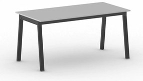 Rokovací kancelársky stôl PRIMO BASIC, 160x80 cm, čierna podnož, sivá