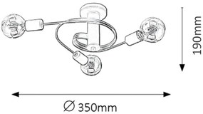 Rabalux 2095 - Prisadený luster CARLY 3xE27/15W/230V čierna