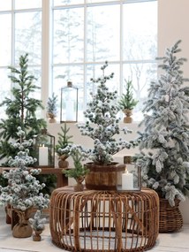 Zasnežený vianočný stromček v jute Fleur Fir Snow - 30cm
