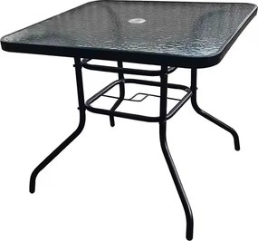 TRENDIE Záhradný stolík so sklom 80x80cm