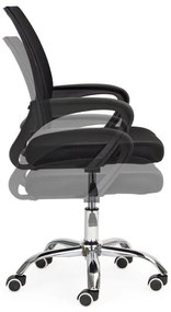 Ergonomická kancelárska stolička v čiernej farbe s kovovou základňou