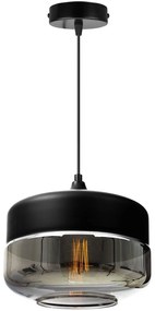 Závesné svietidlo Oslo 3, 1x čierne/grafitové sklenené tienidlo