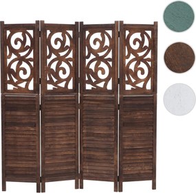 Paraván T568, deliaca stena, 4 panely - 170 × 160 cm - hnedá