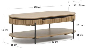 Konferenčný stolík z mangového dreva 130x65 cm Licia - Kave Home