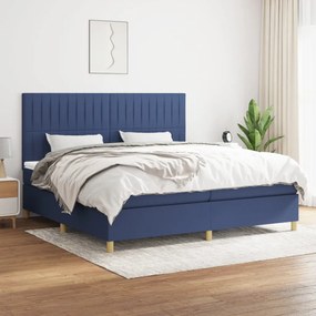 Boxspring posteľ s matracom modrá 200x200 cm látka 3142527
