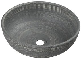 Sapho Sapho, PRIORI keramické umývadlo, priemer 41 cm, 15 cm, farba šedá so vzorom, PI024