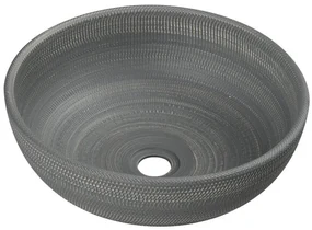 Sapho Sapho, PRIORI keramické umývadlo, priemer 41 cm, 15 cm, farba šedá so vzorom, PI024