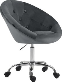 Pracovná stolička London zamat - tmavosivá