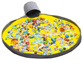 VERK GROUP Hrací vak, podložka na hranie 2v1, podsedák, šedo-žltý