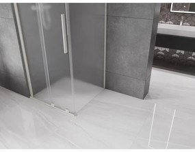 Mexen Velar, sprchový kút s posuvnými dverami 100 x 100 cm, 8mm sklo námraza, brúsená oceľ, 871-100-100-31-97