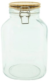 Sklenená dóza s bambusovým vekom - Ø16*25 cm / 4.1l
