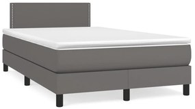 Boxspring posteľ s matracom sivá 120x190 cm umelá koža 3269817