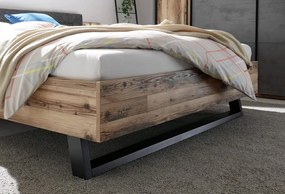 Posteľ s nočnými stolíkmi Sarnia 180x200 cm, zrubová doska/tmavý betón