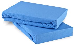 Plachta posteľná modrá jersey EMI, Plachta Queen 150x200