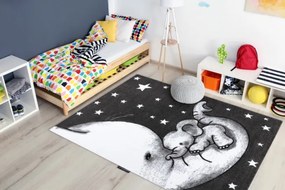 Koberec PETIT TRUMPET TRÚBA SLONIA SLONÍK HVIEZDY sivý