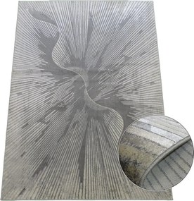 Esprit 3607 GREY – sivý obdĺžnikový koberec so vzorom Rozmer: 160x220 cm