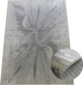 Esprit 3607 GREY – sivý obdĺžnikový koberec so vzorom Rozmer: 60x100 cm