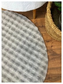 Sivý prateľný okrúhly koberec ø 120 cm Bubbly – Oyo Concept