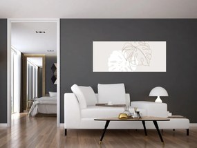 Obraz - Line art monstera N⁰2 (120x50 cm)