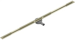 Mexen Flat Super Slim, super tenký odtokový žľab s 360° rotačným sifónom 150 cm, zlatá lesklá, 1551150