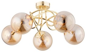 Prisadený luster BANKO 5xE14/10W/230V zlatá