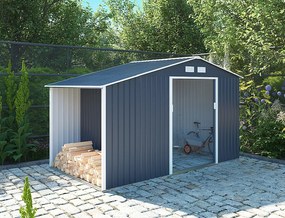 Záhradný domček plocha 278 x 127 cm (šedá)