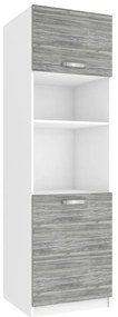 Vysoká kuchynská skrinka Belini pre vstavanú rúru 60 cm šedý antracit Glamour Wood  TOR SSP60/1/WT/GW/0/U