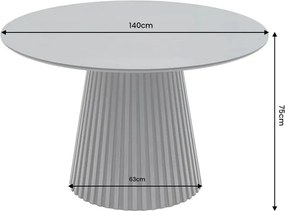 Dizajnový okrúhly jedálenský stôl Wadeline 140 cm čierny