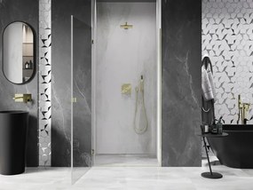 Mexen, Mexen Lunar-B výklopné sprchové dvere ľavé 85 cm, transparentné, zlaté - 832-085-000-50-00-L
