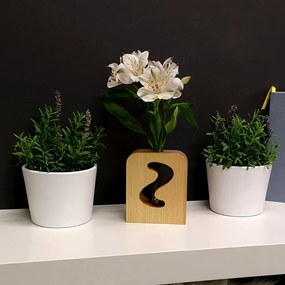 AMADEA Drevená váza obdĺžniková s prerezom "S", masívne drevo, výška 12 cm