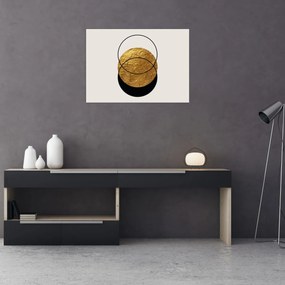 Obraz - Abstrakcia zlatá a biela N⁰2 (70x50 cm)