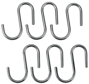 Závesné háčiky z pochrómovanej ocele v striebornej farbe v súprave 6 ks Lonardo – Metaltex