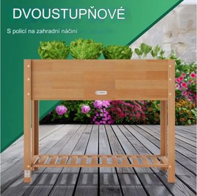 Vyvýšený záhon Raidy 100 cm z akáciového dřeva hnědý