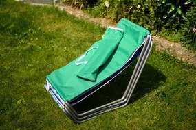 Skladacie plážové ležadlo SAND, modro-biele