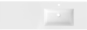 Mexen Otis, umývadlo na zapustenie 141 x 46,5 cm, pravé, biela lesklá, 25181400P