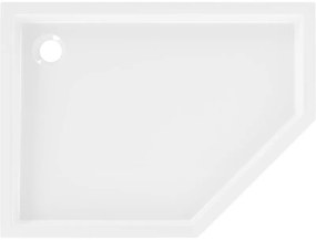 Mexen Flow+, päťuholníková sprchová vanička, ľavá, 100 x 90 cm, biela lesklá, 46P109010LH